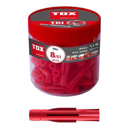 TOX Allzweckdübel Tri 8x51 mm in Runddose