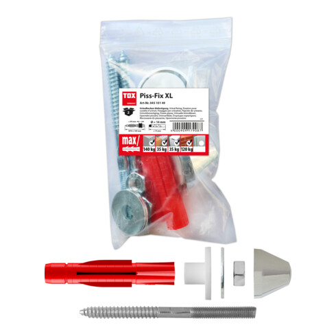TOX Urinal- & Waschtischbefestigung Piss-Fix XL M10 chrom