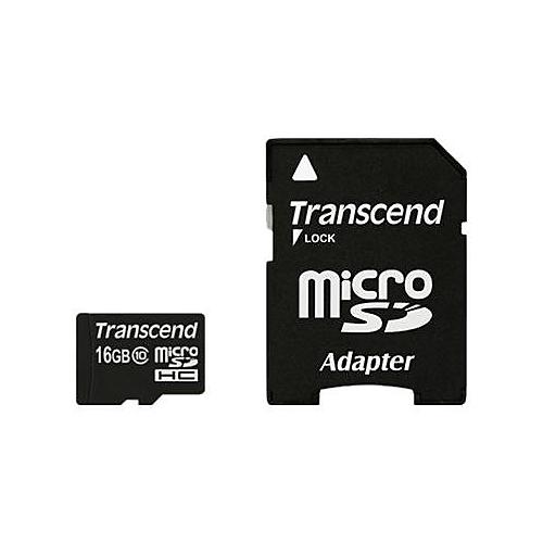 Transcend - Flash-Speicherkarte (microSDHC/SD-Adapter inbegriffen) - 16 GB - Class 10 - microSDHC