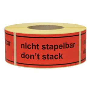 TransPak Warnetiketten 145×70 mm aus Papier “Nicht stapelbar Don´t stack“