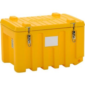 Transport- und Pritschenbox CEMO CEMbox 150, Polyethylen, 150 l, L 800 x B 600 x H 530 mm, stapelbar, gelb Transport- und Pritschenbox CEMO CEMbox 150, Polyethylen, 150 l, L 800 x B 600 x H 530 mm, stapelbar, gelb