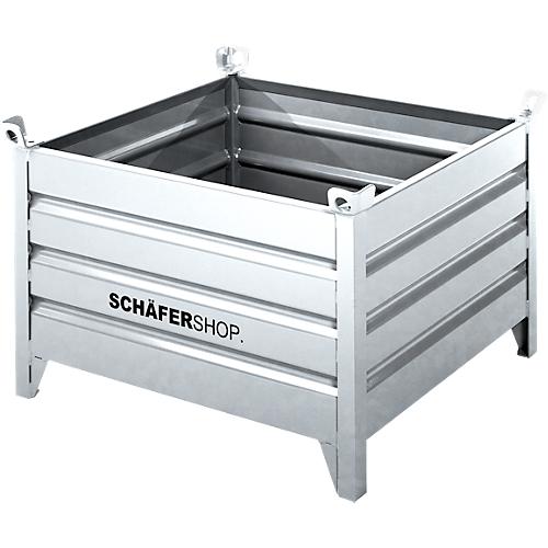 Transport- und Stapelbehälter Schäfer Shop Select, mit festen Wänden, B 850 x T 550 x H 670 mm, feuerverzinkt, bis 800 kg