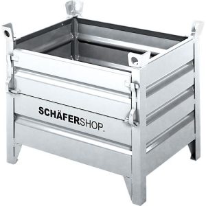 Transport- und Stapelbehälter Schäfer Shop Select, mit Klappe, B 1250 x T 850 x H 670 mm, feuerverzinkt, bis 1500 kg Transport- und Stapelbehälter Schäfer Shop Select, mit Klappe, B 1250 x T 850 x H 670 mm, feuerverzinkt, bis 1500 kg