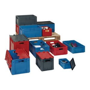 Transportbehälter L400xB300xH175mm grau PP Schwerlast Seitenwände geschl. Transportbehälter L400xB300xH175mm grau PP Schwerlast Seitenwände geschl.