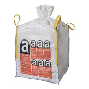 Transportsack Big Bag L.900mm B.900mm H.1100mm Trgf.1000kg Aufdruck:Asbest Transportsack Big Bag L.900mm B.900mm H.1100mm Trgf.1000kg Aufdruck:Asbest