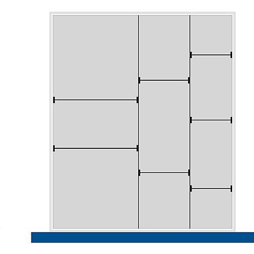 Trenn-/Steckwand-Sortiment, 2 Trennwände, 7 Steckwände, für Serie Verso, für Fronthöhe Schublade 100/125 mm, H 77 mm