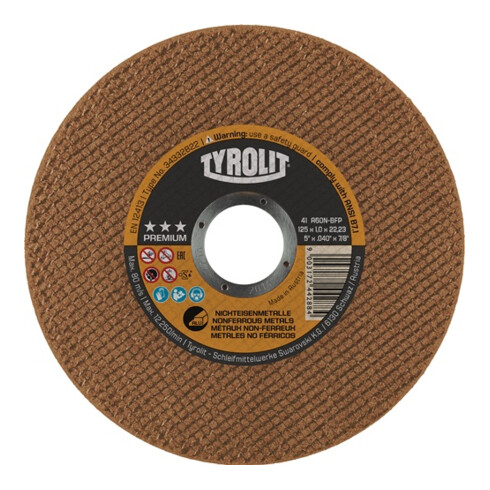 Trennscheibe Premium D125x1mm ger.NE-Metalle Bohr.22,23mm TYROLIT