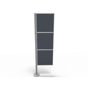Trennwand Silent Office, 3 Elemente, H 2000 mm, dunkelgrau