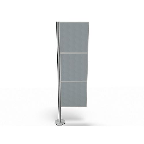 Trennwand Silent Office, 3 Elemente, H 2000 mm, hellgrau