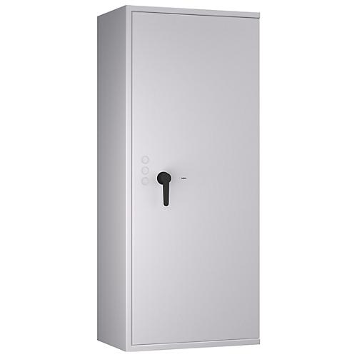 Tresor Lyra 16, Klasse I nach EN 1143-1, 252 l, Türanschlag rechts, Doppelbartschloss, 4 Fachböden, B 650 x T 420 x H 1550 mm, lichtgrau RAL 7035