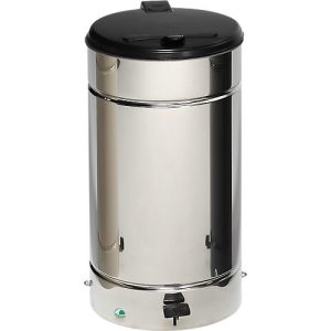 Tret Mülleimer Euro Pedal, für den Innenbereich, Volumen 60 l, mit Griff & Deckel, Ø 350 x H 700 mm, Edelstahl & Kunststoff, edelstahlfarben Tret Mülleimer Euro Pedal, für den Innenbereich, Volumen 60 l, mit Griff & Deckel, Ø 350 x H 700 mm, Edelstahl & Kunststoff, edelstahlfarben