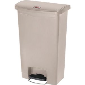 Tretabfalleimer Slim Jim®, Kunststoff, Fassungsvermögen 50 Liter, beige Tretabfalleimer Slim Jim®, Kunststoff, Fassungsvermögen 50 Liter, beige