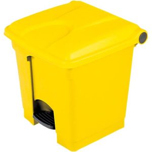 Tretabfallsammler aus Polyethylen 30 l, gelb Tretabfallsammler aus Polyethylen 30 l, gelb