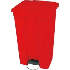 Tretabfallsammler aus Polyethylen 90 l, rot Tretabfallsammler aus Polyethylen 90 l, rot