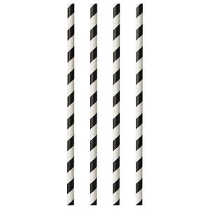 Trinkhalme Papstar Stripes, Einweg, L 290 x Ø 6 mm, aus FSC®-zertifiziertem Papier, schwarz-weiß, 100 Stück Trinkhalme Papstar Stripes, Einweg, L 290 x Ø 6 mm, aus FSC®-zertifiziertem Papier, schwarz-weiß, 100 Stück