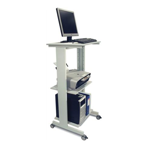 Twinco PC-Arbeitstisch H1180xB600xT500mm lichtgrau fahrbar