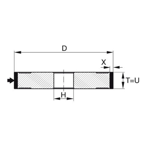 TYROLIT Diamant-Teller-Schleifscheibe DxTxH (mm), 100x10x20, Typ: D126