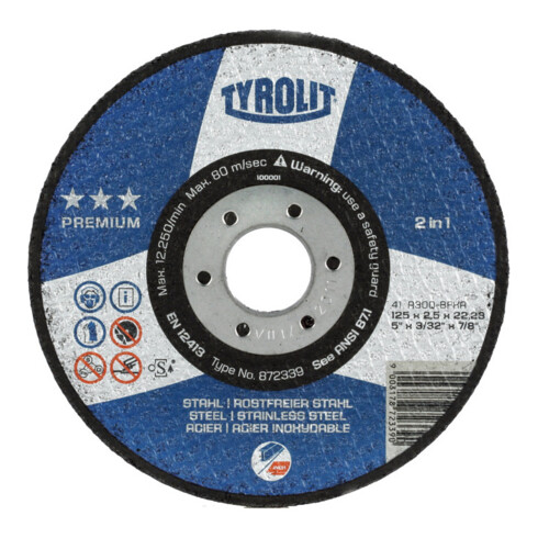 TYROLIT Trennscheibe PREMIUM***, Scheiben-Ø: 125 mm, 563200 125