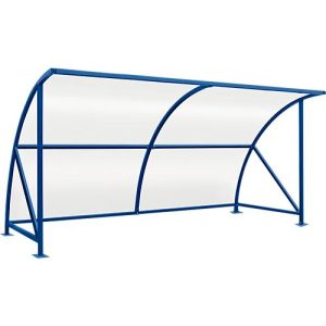 Überdachungssystem Modell Bamberg, transparent, B 4080 mm, enzianblau RAL 5010 Überdachungssystem Modell Bamberg, transparent, B 4080 mm, enzianblau RAL 5010
