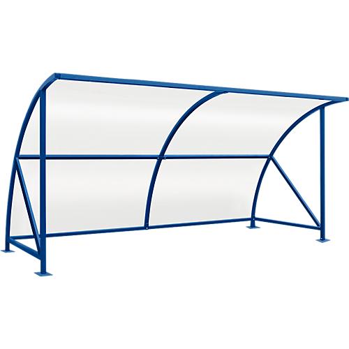 Überdachungssystem Modell Bamberg, transparent, B 4080 mm, enzianblau RAL 5010