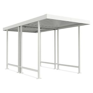 Überdachungssystem Modell Leipzig, doppelseitig, Grundeinheit, B 2250 mm, grauweiß Überdachungssystem Modell Leipzig, doppelseitig, Grundeinheit, B 2250 mm, grauweiß