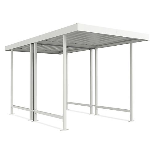 Überdachungssystem Modell Leipzig, doppelseitig, Grundeinheit, B 2250 mm, grauweiß