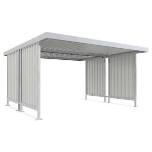 Überdachungssystem Modell Leipzig, doppelseitig, Grundeinheit, B 4300 mm, verzinkt Überdachungssystem Modell Leipzig, doppelseitig, Grundeinheit, B 4300 mm, verzinkt
