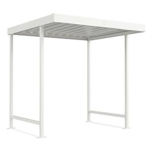 Überdachungssystem Modell Leipzig, einseitig, Grundeinheit, T 2200 mm, B 2250 mm, grauweiß Überdachungssystem Modell Leipzig, einseitig, Grundeinheit, T 2200 mm, B 2250 mm, grauweiß