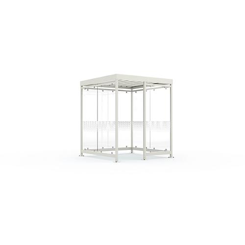 Überdachungssystem WSM Köln K2 b/c, B 2165 x T 2165 x H 2510 mm, fertig montiert, grauweiß RAL 9002