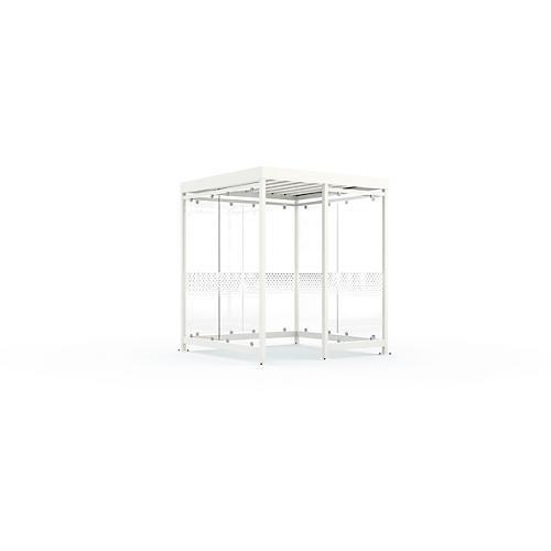 Überdachungssystem WSM Köln K2 b/c, B 2165 x T 2165 x H 2510 mm, fertig montiert, verkehrsweiß RAL 9016
