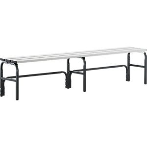 Umkleidebank, Stahlrohr/Alu, einfach, 2000 mm breit, anthrazit Umkleidebank, Stahlrohr/Alu, einfach, 2000 mm breit, anthrazit