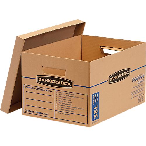 Umzugsbox SmoothMove, 2-lagige Wellenpappe, abnehmbarer Deckel, Beschriftungsfeld, H 260 x B 325 x T 445 mm, 38 L, 10 Stück