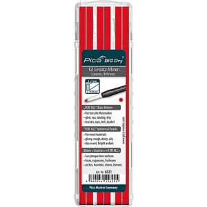 Universal Ersatzminen Pica BIG Dry FOR ALL, 5 mm, wasserlöslich, mit Etui, rot, 12 Stück Universal Ersatzminen Pica BIG Dry FOR ALL, 5 mm, wasserlöslich, mit Etui, rot, 12 Stück