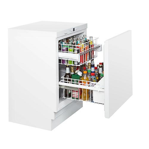 Unterbau-Flaschenkühlschrank KM 141 FL2, für Flaschen bis 0,5 l, B 600 x T 600 x H 820-880 mm