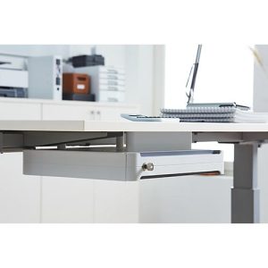 Unterbauschublade OrgaWork, Soft-Close-Einzug, abschließbar, B 430 x T 410 H 70 mm, weiß Unterbauschublade OrgaWork, Soft-Close-Einzug, abschließbar, B 430 x T 410 H 70 mm, weiß