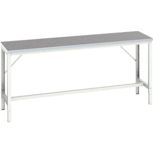 Unterbauwerkbank Bott verso, Linoleum-Platte, 2 Schubladen, 1 Tür, 1 Ablageboden, B 2000 x T 600 x H 930 mm, Lichtgrau / Enzianblau Unterbauwerkbank Bott verso, Linoleum-Platte, 2 Schubladen, 1 Tür, 1 Ablageboden, B 2000 x T 600 x H 930 mm, Lichtgrau / Enzianblau