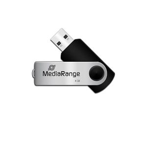 USB Stick MediaRange Serie MR, 4 GB, USB 2.0, Drehkappengehäuse, B 11 x T 11 x H 56 mm, schwarz-silber USB Stick MediaRange Serie MR, 4 GB, USB 2.0, Drehkappengehäuse, B 11 x T 11 x H 56 mm, schwarz-silber