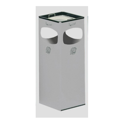 VAR Ascher/Abfallsammler mit 4-fach Einwurf silber 28 l