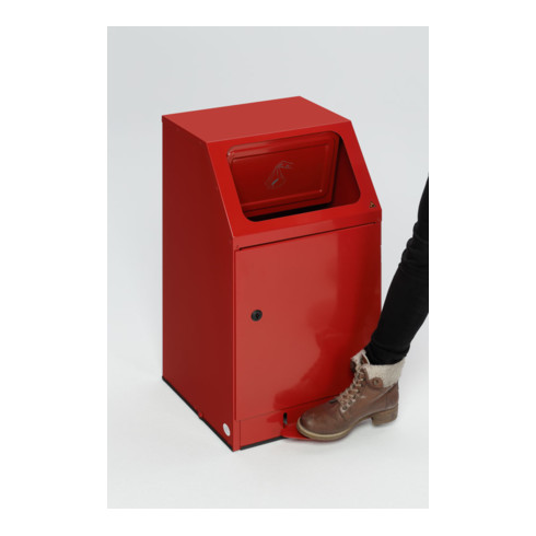 VAR Putzwollkasten PWK 45 mit Pedal selbstlöschend rot 43 l