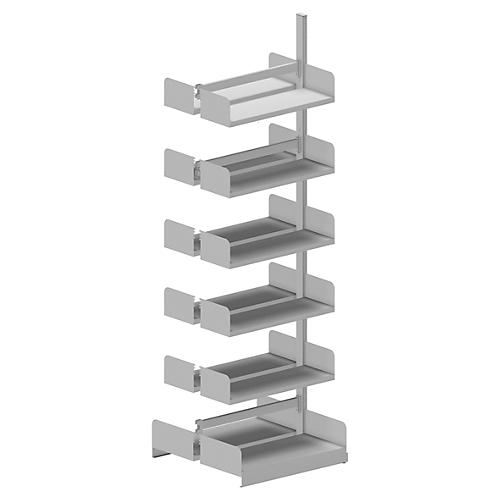 Variabo Freiarmregal, Anbaufeld, doppelseitig, 250 mm Fachtiefe, 750 x 2500 mm