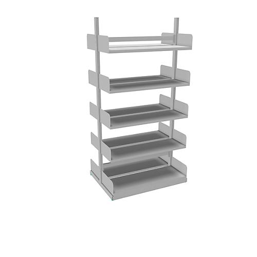 Variabo Freiarmregal, Anbaufeld, doppelseitig, 300 mm Fachtiefe, 1000 x 2000 mm
