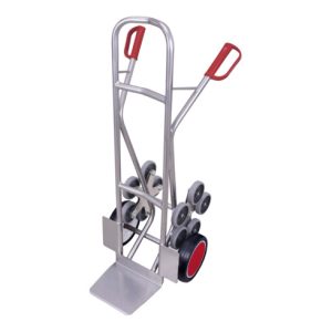 VARIOfit Aluminium Treppenkarre mit 2 fünfarmigen Radsternen und Vollgummibereifung Schaufel 300 x 285 mm VARIOfit Aluminium Treppenkarre mit 2 fünfarmigen Radsternen und Vollgummibereifung Schaufel 300 x 285 mm