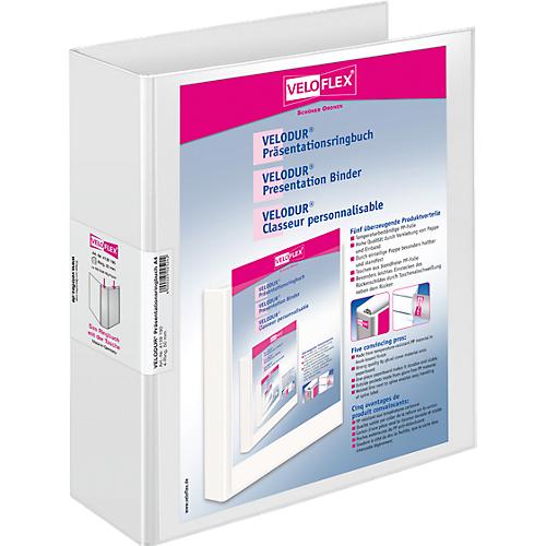 VELOFLEX Ringbuch VELODUR, A4, 4-Ring-Mechanik, Rückenbreite 70 mm, weiß