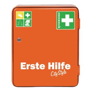 Verbandschrank HEIDELBERG City Style B302xH362mm xT140ca.mm orange 1-türig Verbandschrank HEIDELBERG City Style B302xH362mm xT140ca.mm orange 1-türig