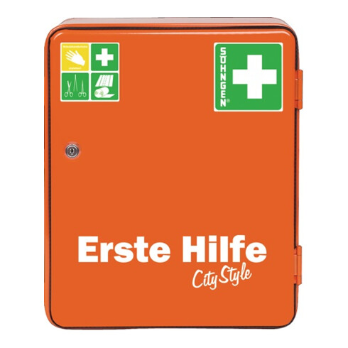 Verbandschrank HEIDELBERG City Style B302xH362mm xT140ca.mm orange 1-türig