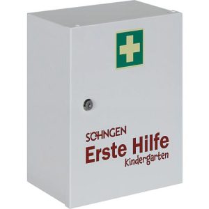 Verbandschrank Soehngen Kindergarten, für Kinder bis 6 Jahren, DIN 13157, abschließbar, L 302 x B 140 x H 362 mm, weiß Verbandschrank Soehngen Kindergarten, für Kinder bis 6 Jahren, DIN 13157, abschließbar, L 302 x B 140 x H 362 mm, weiß