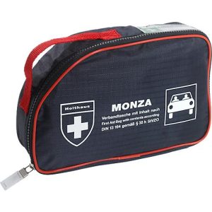 Verbandtasche MONZA, für das Auto, Inhalt nach DIN 13 164, B 250 x T 70 x H 150 mm, Nylon, blau-rot Verbandtasche MONZA, für das Auto, Inhalt nach DIN 13 164, B 250 x T 70 x H 150 mm, Nylon, blau-rot