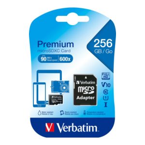 Verbatim microSDXC Card 256GB Class 10, U1,Premium 44087 Verbatim microSDXC Card 256GB Class 10, U1,Premium 44087