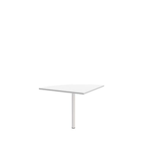 Verkettungsplatte 90° BARI, Stützfuß, Form B, B 800 x T 800 x H 680-820 mm, weiß