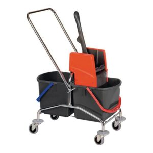Vermop Reinigungswagen L1040xB410xH900mm 2 Eimer 17l rot/blau Ausguss u.Ku.-Presse Vermop Reinigungswagen L1040xB410xH900mm 2 Eimer 17l rot/blau Ausguss u.Ku.-Presse